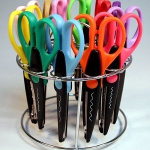 Strokes Office Supplies 12 Paper Edger Scissors with Organizer Stand! Great for Teachers, Crafts, Scrapbooking (SBA5115)